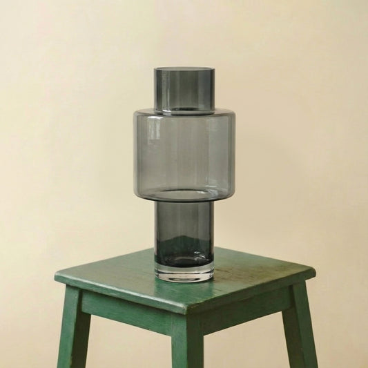 Vase en verre gris (h40cm / Ø20cm)